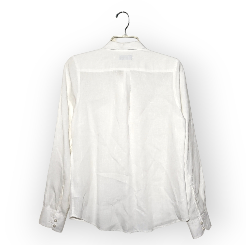 UNTUCKit Mary Linen Button-Up Long-sleeve Shirt White 6 - Picture 2 of 7